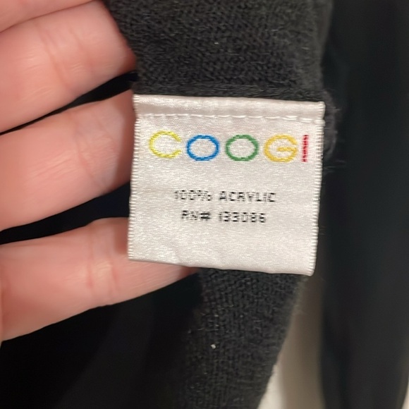 Coogi Women's V-Neck Sweater 1X Black Colorful Embroidered Logo Colorblock - Picture 9 of 13